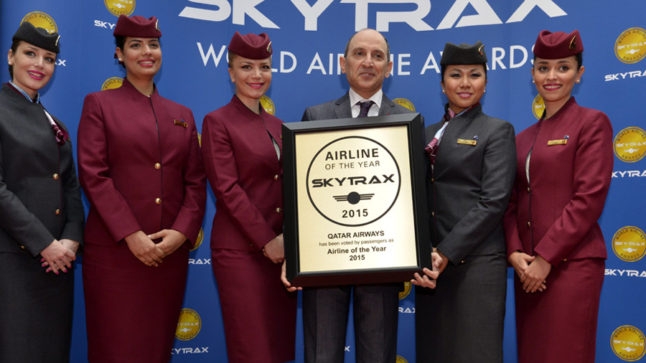 Skytrax 2015: Az Év Légitársasága, Legjobb Business Ülés és a Közel-Kelet Legjobb Légitársasága díjak nyertese a Qatar